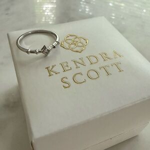 Kendra Scott Wave Ring White Gold with White Diamond
